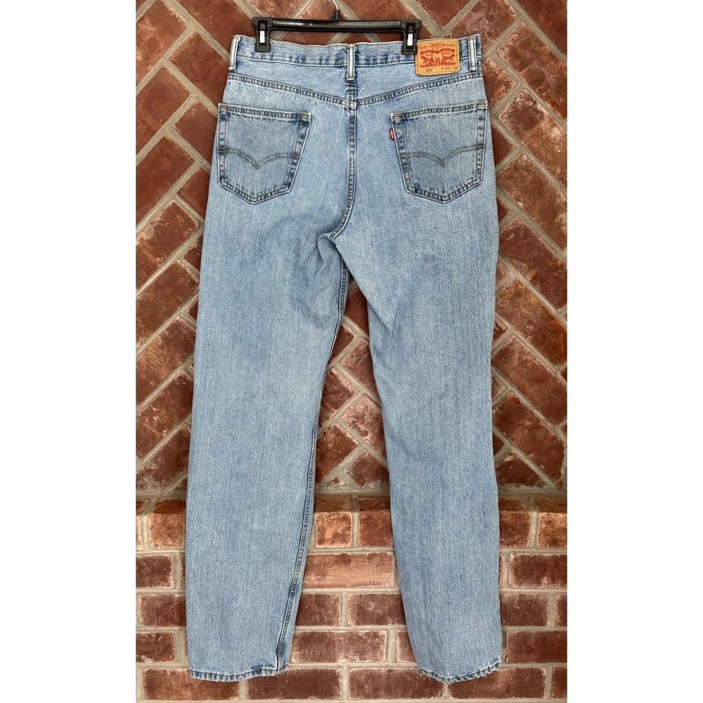 Levis 505‎ Jeans Mens 36X36 Blue Regular Fit Straight Leg Red Tab 5 Pocket Denim